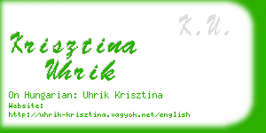 krisztina uhrik business card